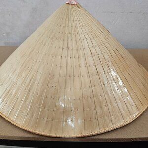 Handmade Asian Farmer Conical Straw Hat 16"